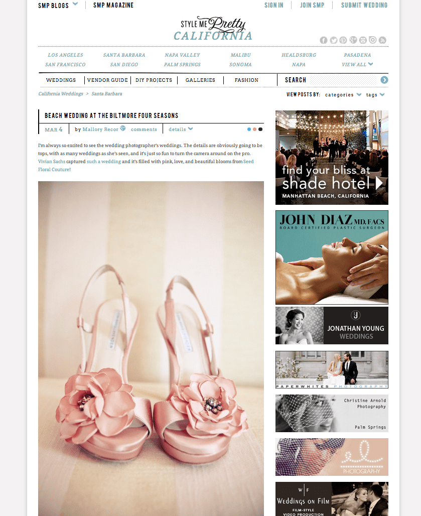 featured | style me pretty | santa barbara&nbsp;wedding